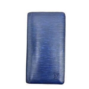 Epi Leather Brazza Long Wallet Navy